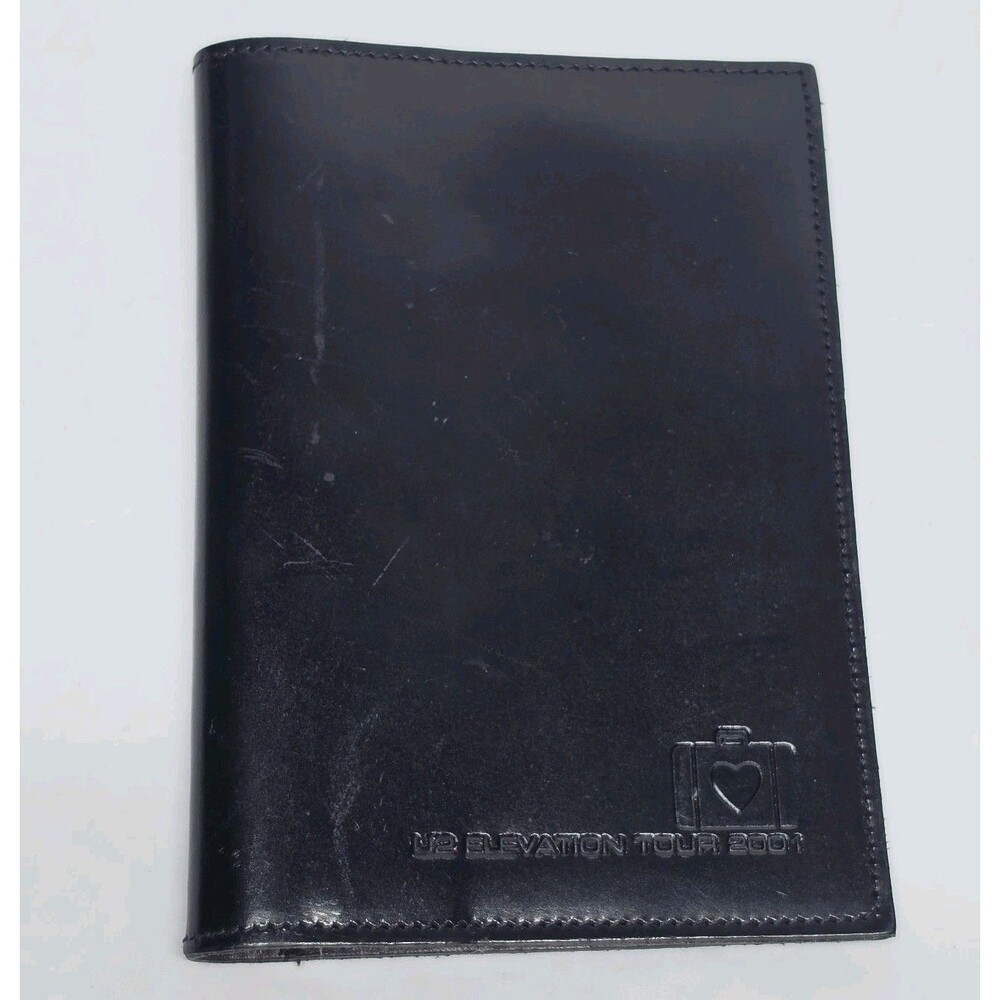 U2 Elevation Tour 2001 Passport Holder Rare Genuine Leather By Roots Black/Brown